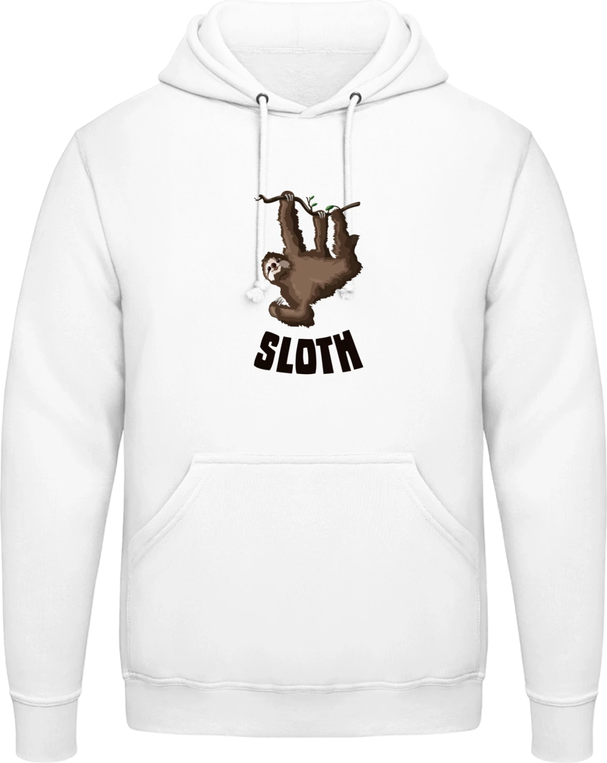 Sloth - Arctic white AWDis man hoodie - Front