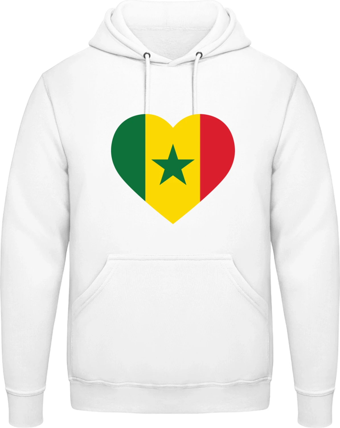 Senegalian Heart Flag - Arctic white AWDis man hoodie - Front