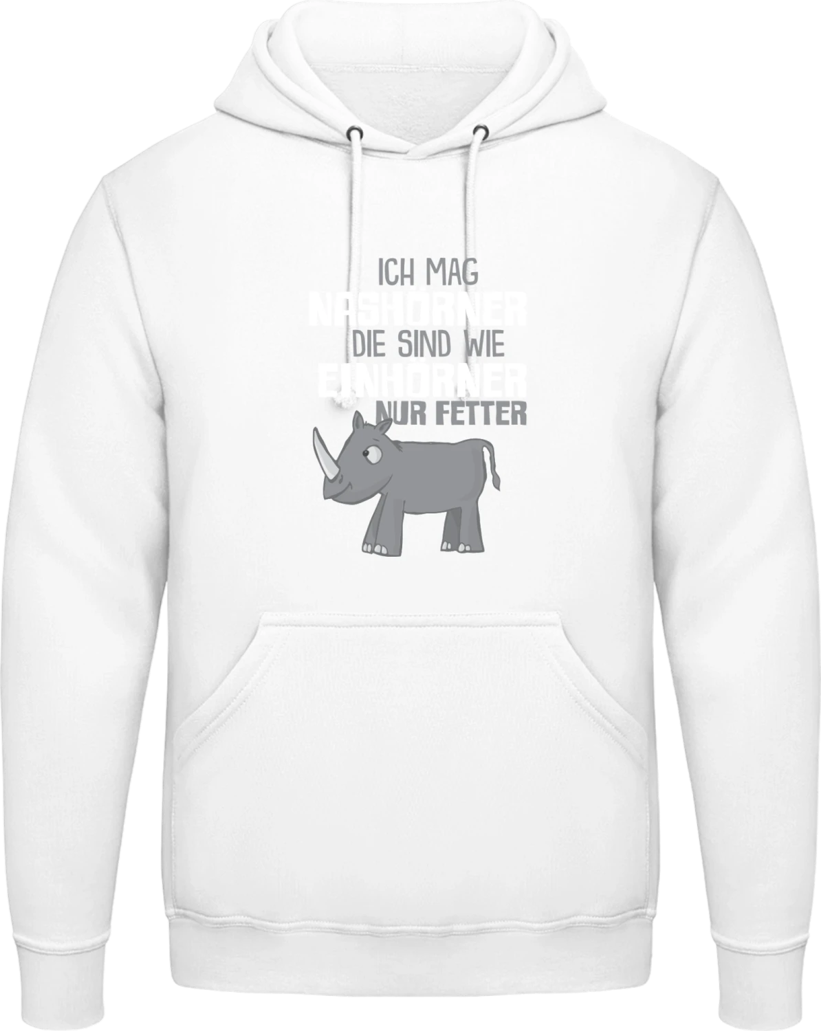 Ich mag Nashörner die sind wie Einhörner nur fetter - Arctic white AWDis man hoodie - Front