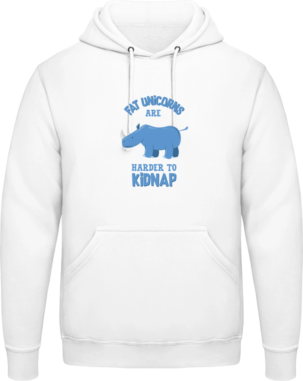 Fat Unicorn Are Harter To Kidnap Hipo - Arctic white AWDis man hoodie - Front