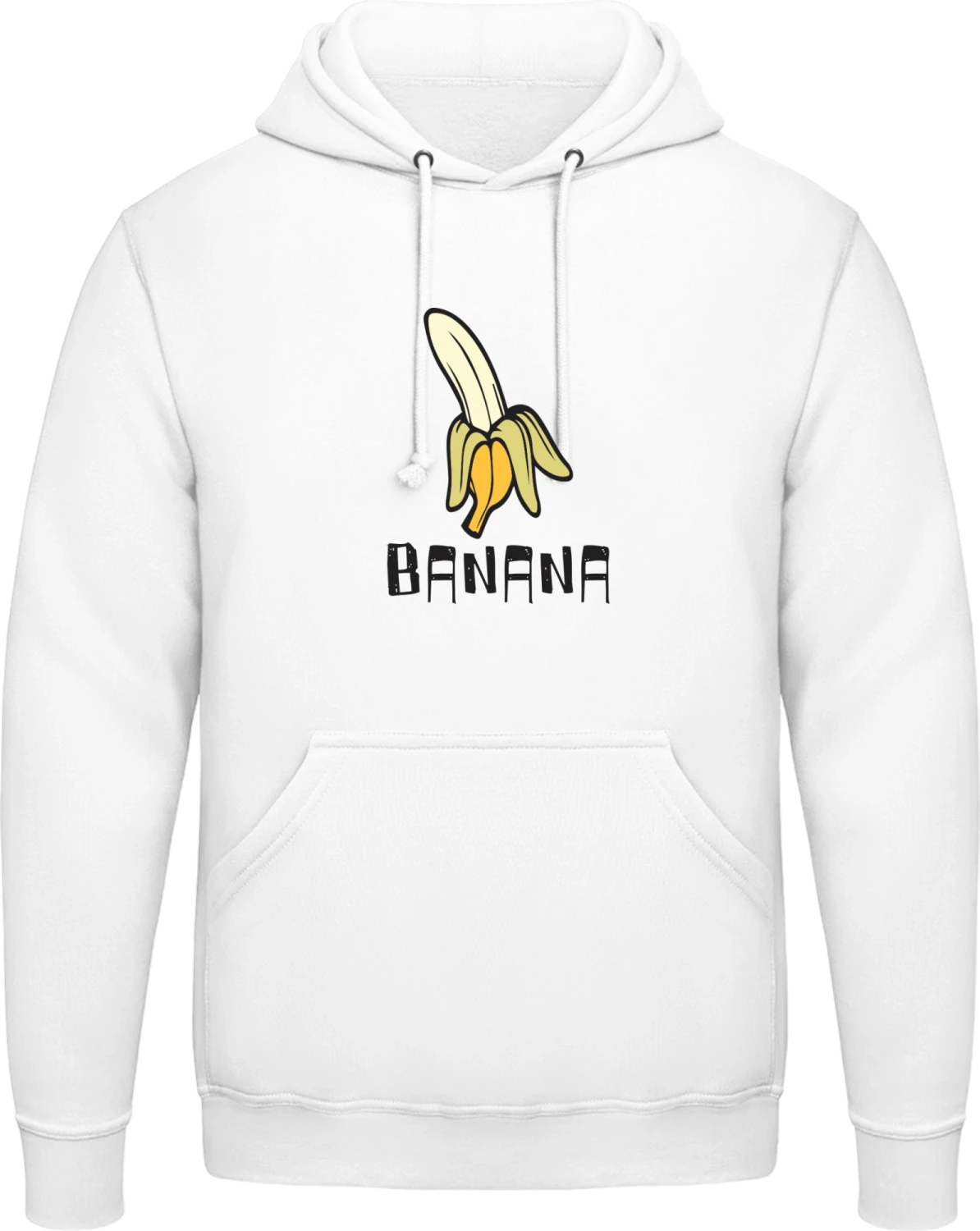 Banana - Arctic white AWDis man hoodie - Front