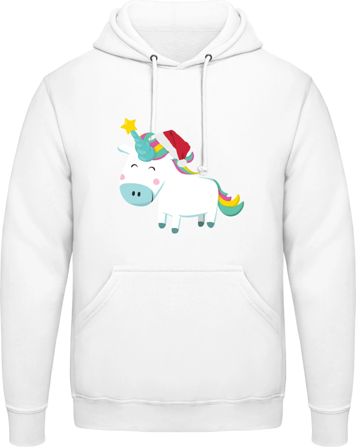 Christmas Unicorn - Arctic white AWDis man hoodie - Front