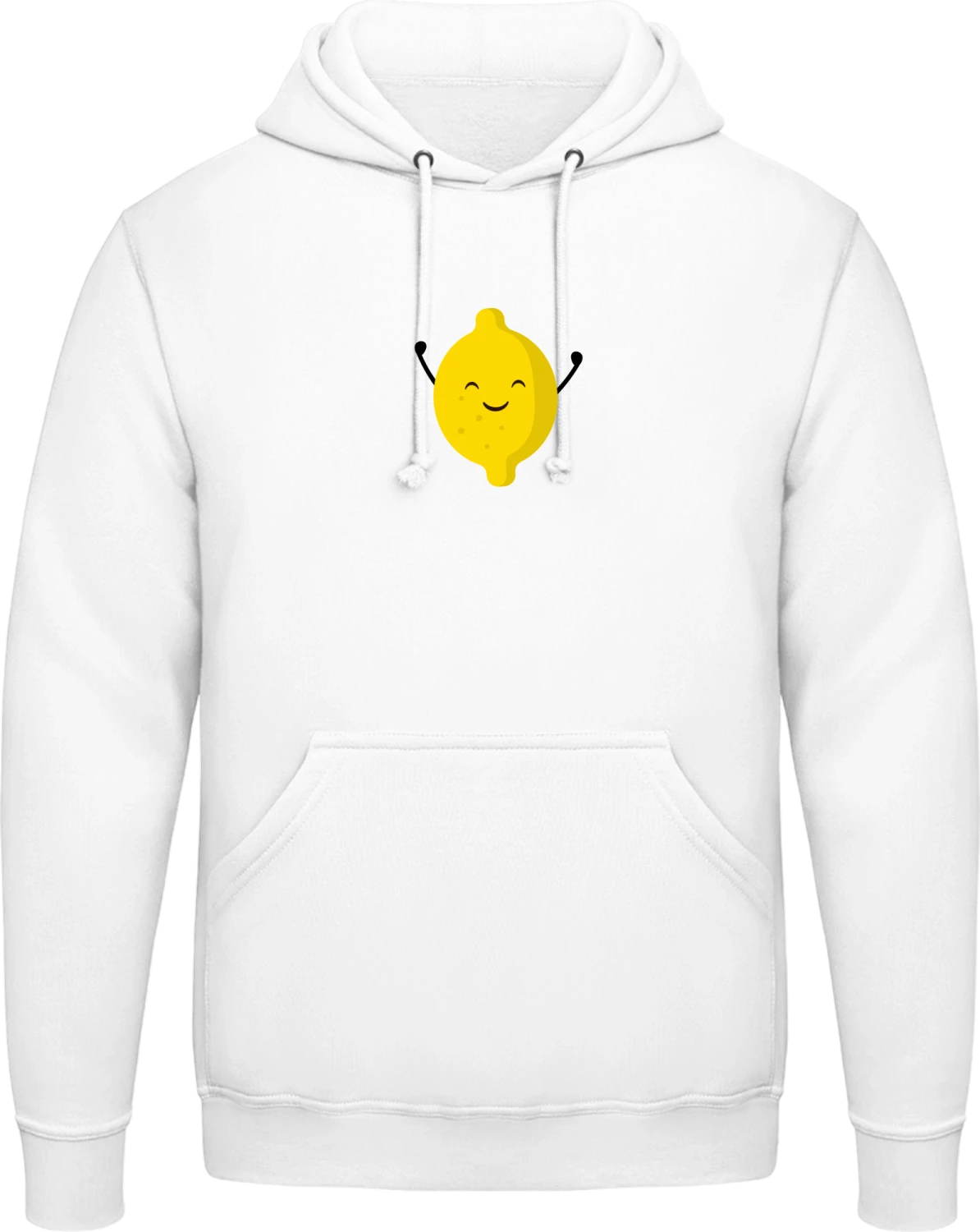 Happy Lemon - Arctic white AWDis man hoodie - Front