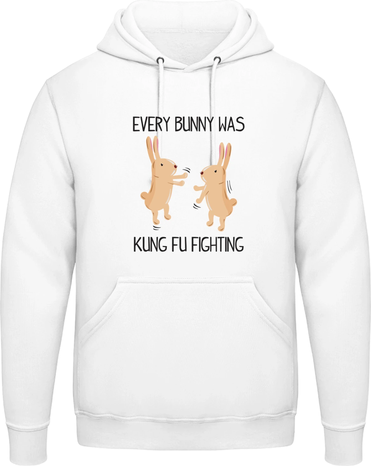 Every Bunny Was Kung Fu Fighting - Arctic white AWDis man hoodie - Front