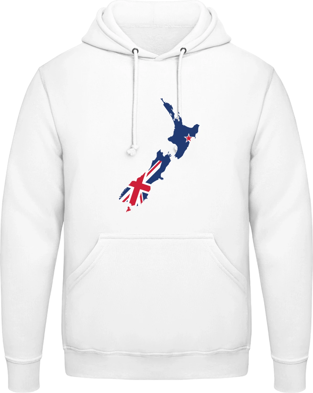 New Zealand Flag - Arctic white AWDis man hoodie - Front