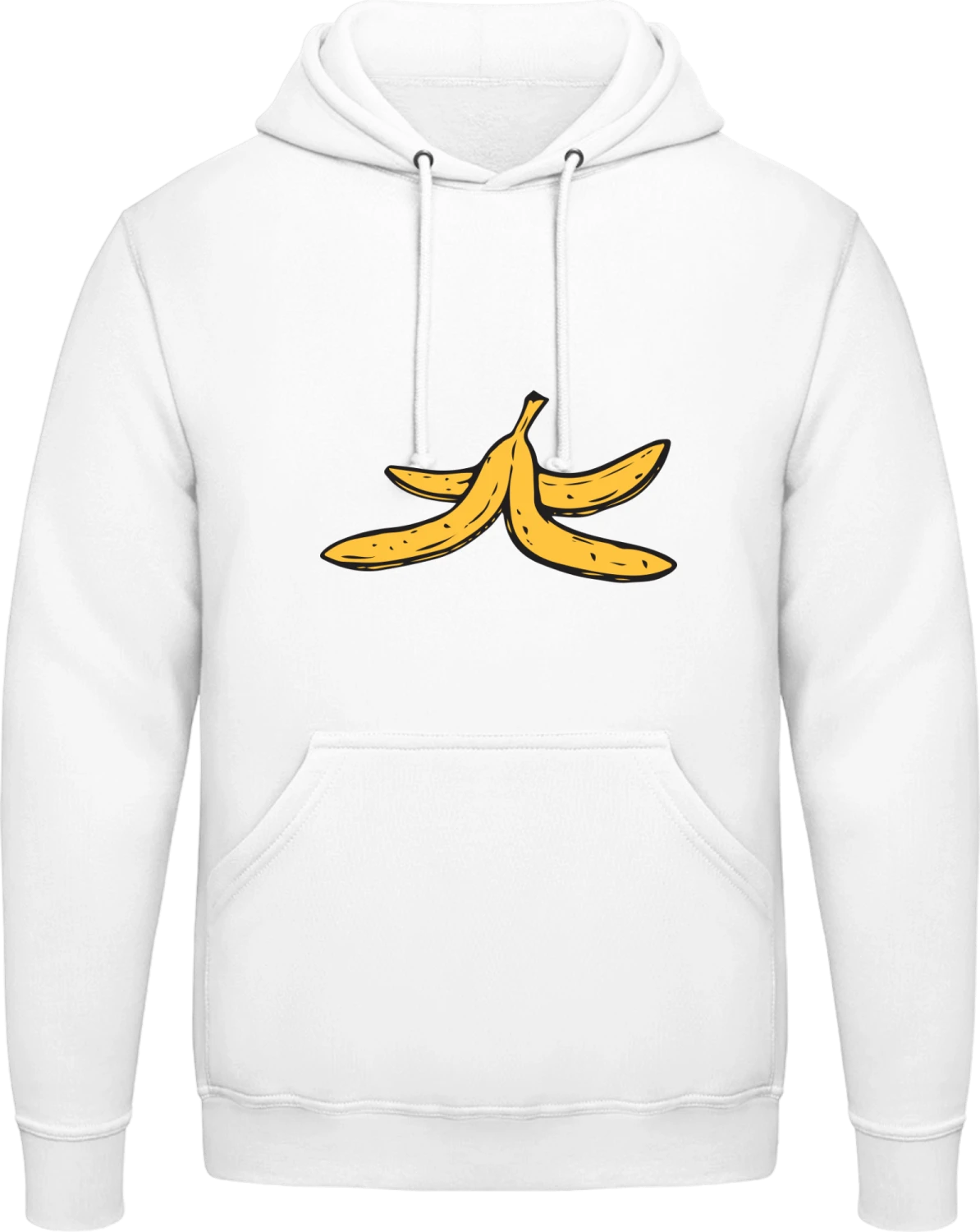 Banana Peel - Arctic white AWDis man hoodie - Front