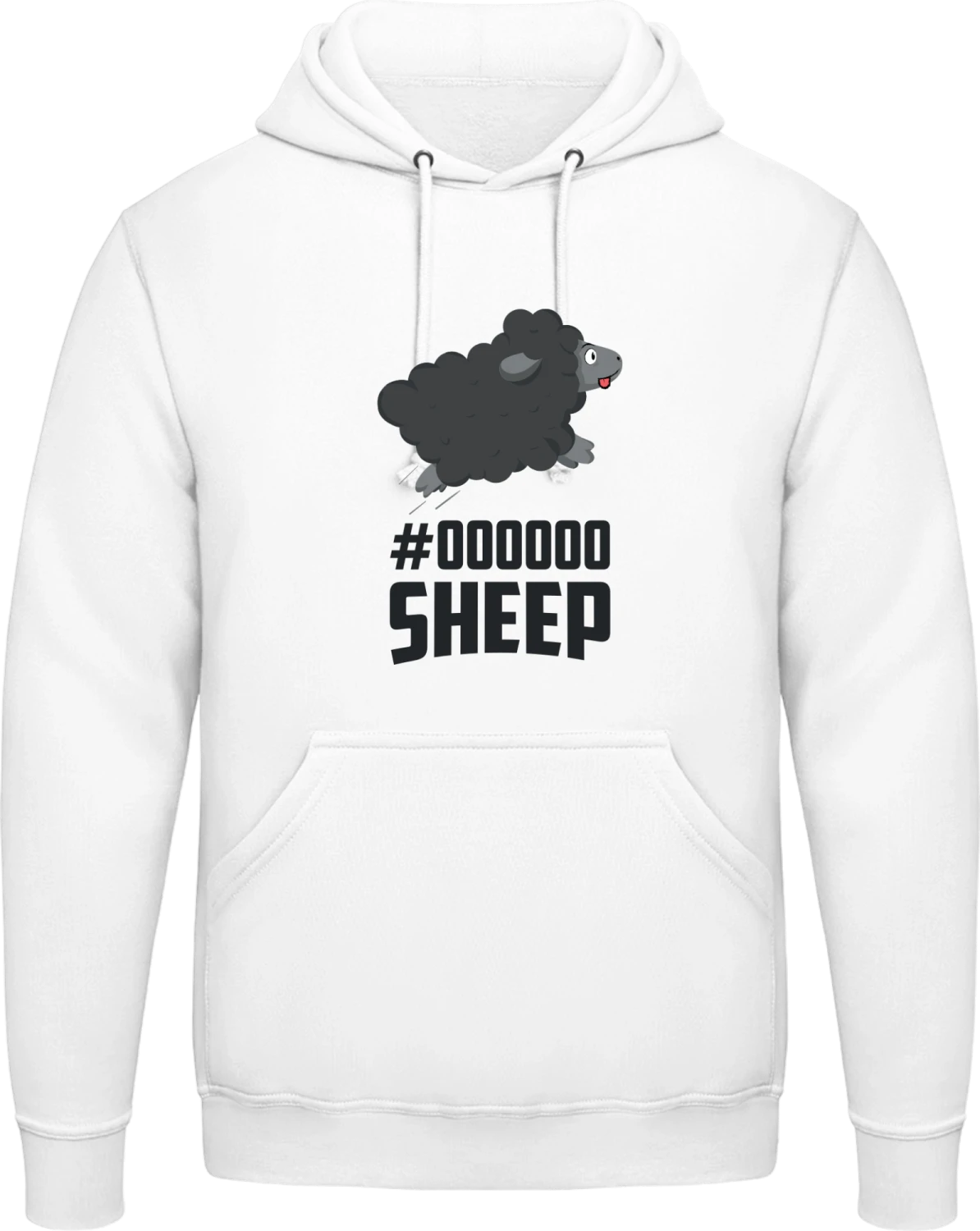 Black Sheep Geek - Arctic white AWDis man hoodie - Front