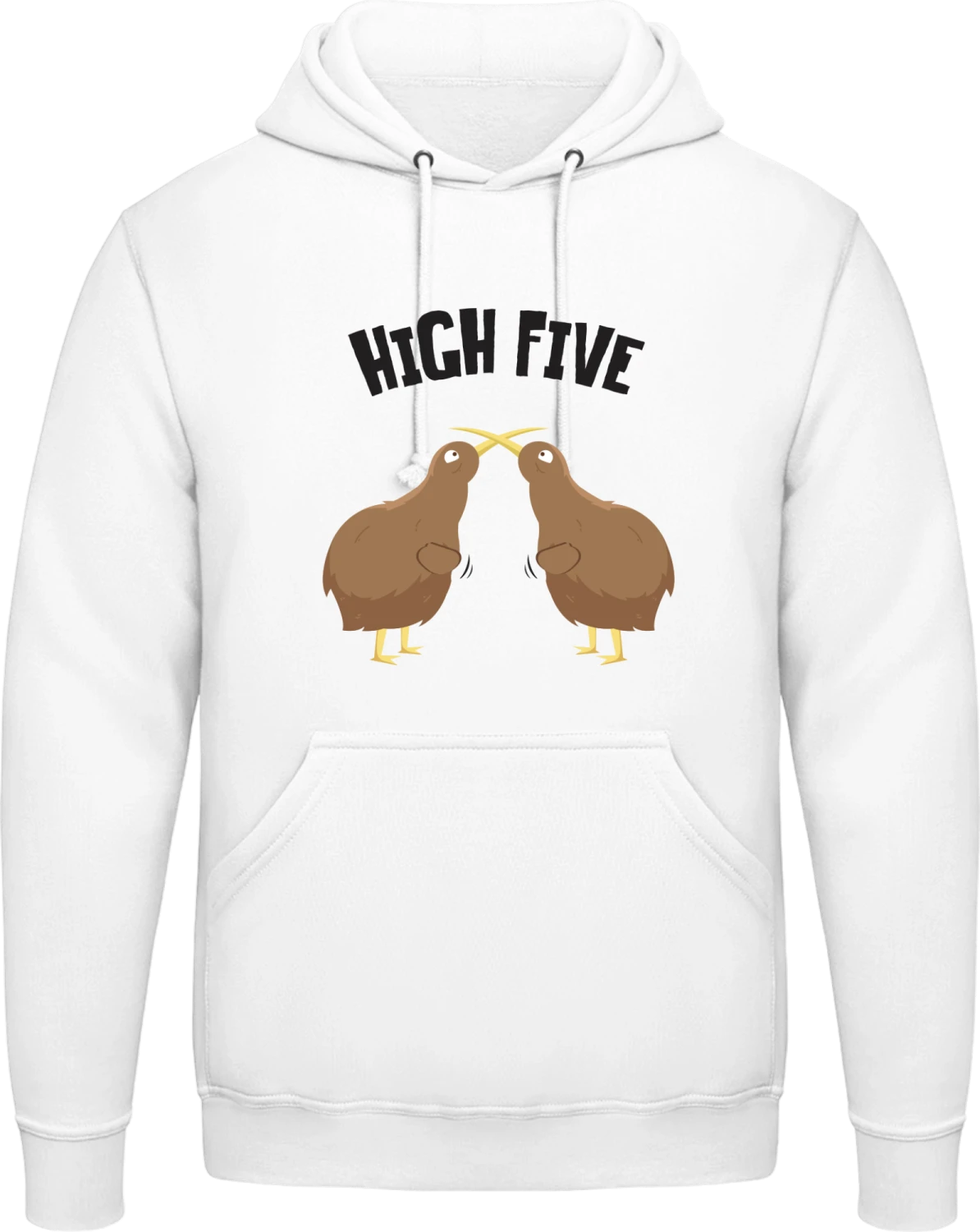 High Five Kiwi Bird - Arctic white AWDis man hoodie - Front