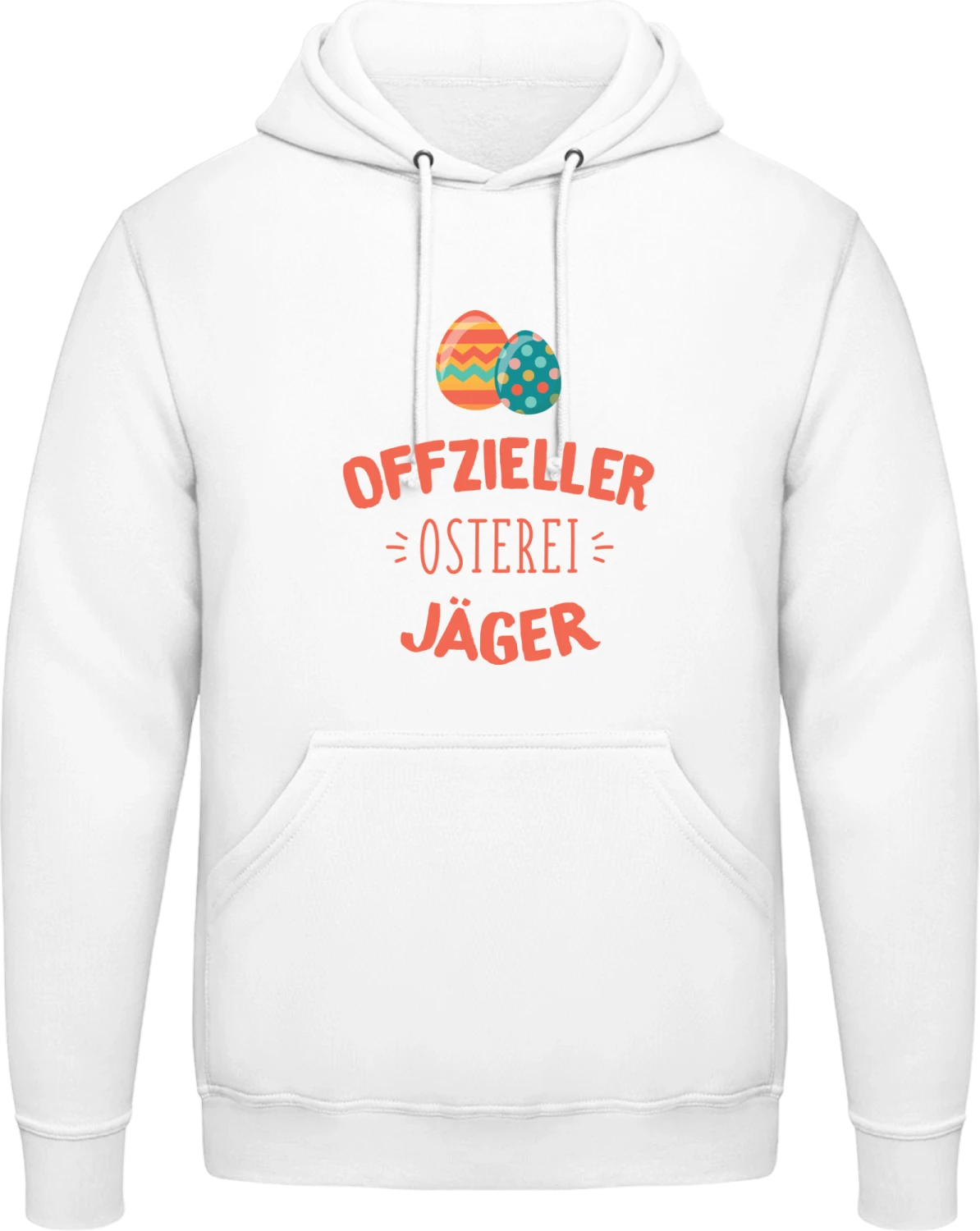 Offizieller Osterei Jäger - Arctic white AWDis man hoodie - Front