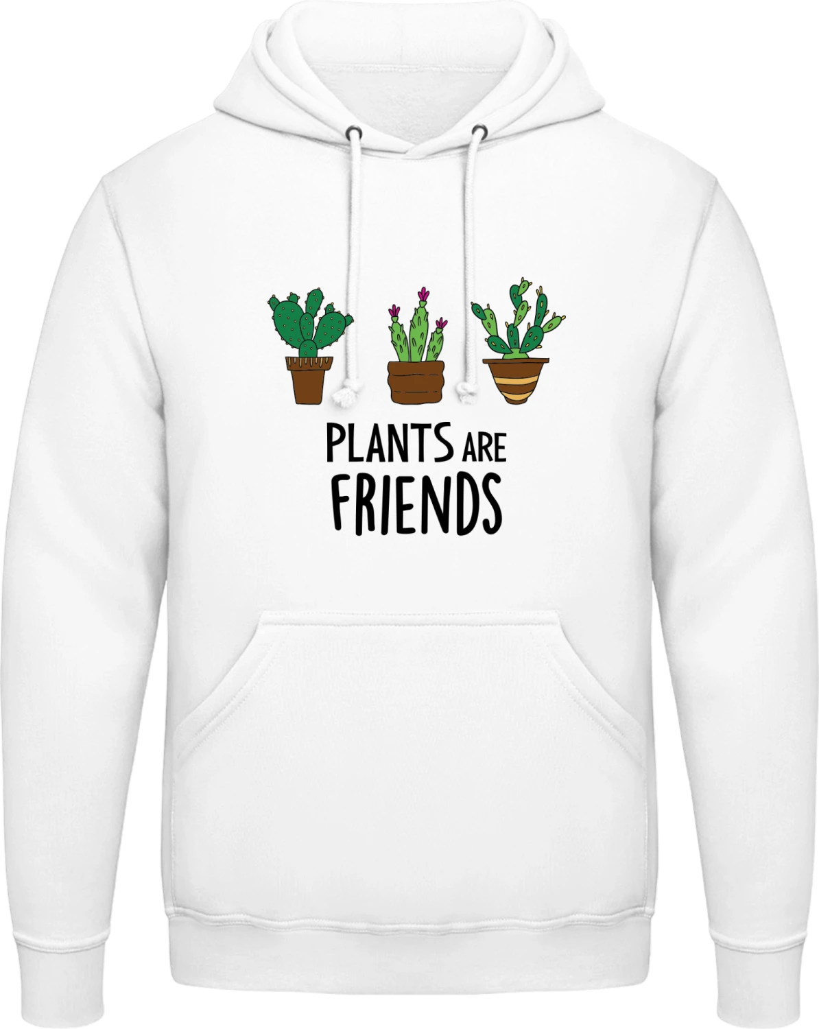 Plants Are Friends - Arctic white AWDis man hoodie - Front