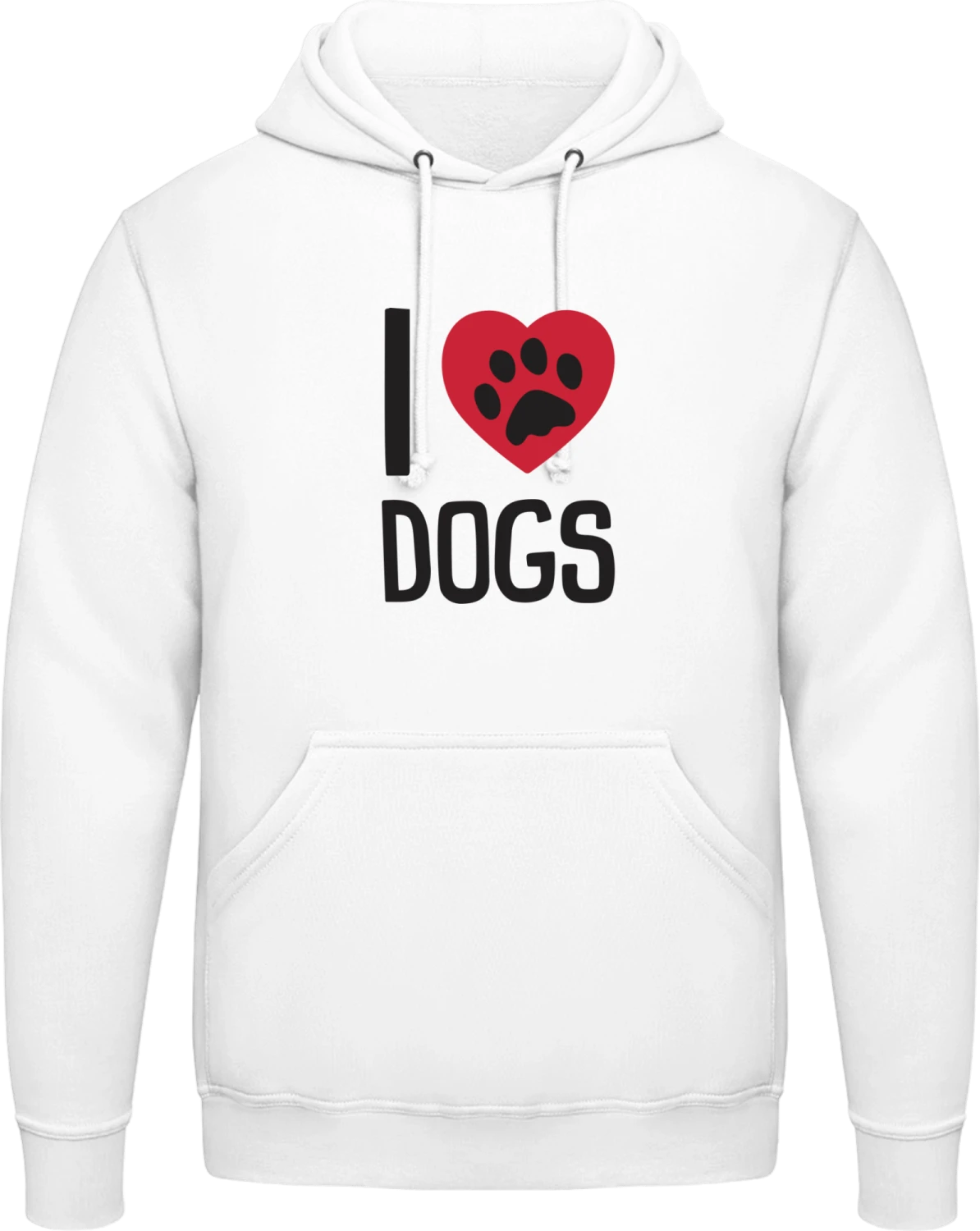 I Heart Dogs Paw - Arctic white AWDis man hoodie - Front