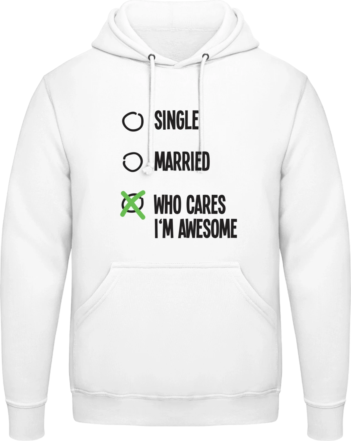 Who Cares I'm Awesome - Arctic white AWDis man hoodie - Front