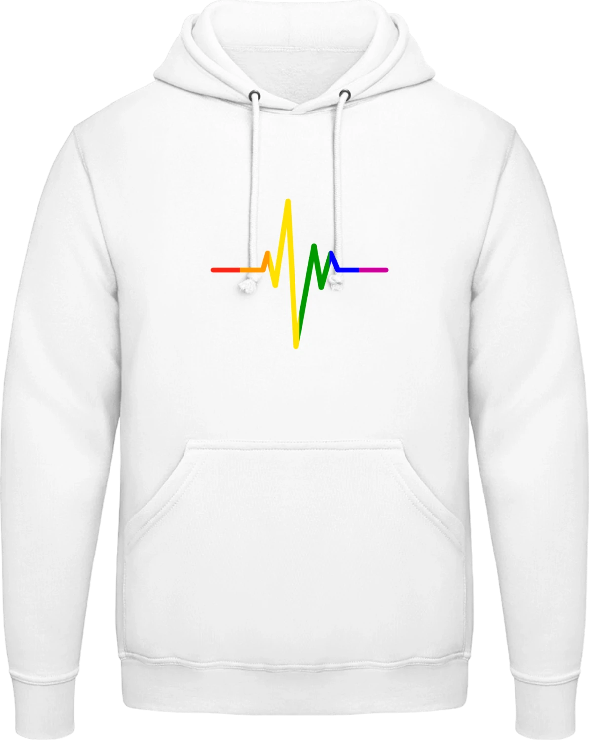 Rainbow Pulse - Arctic white AWDis man hoodie - Front