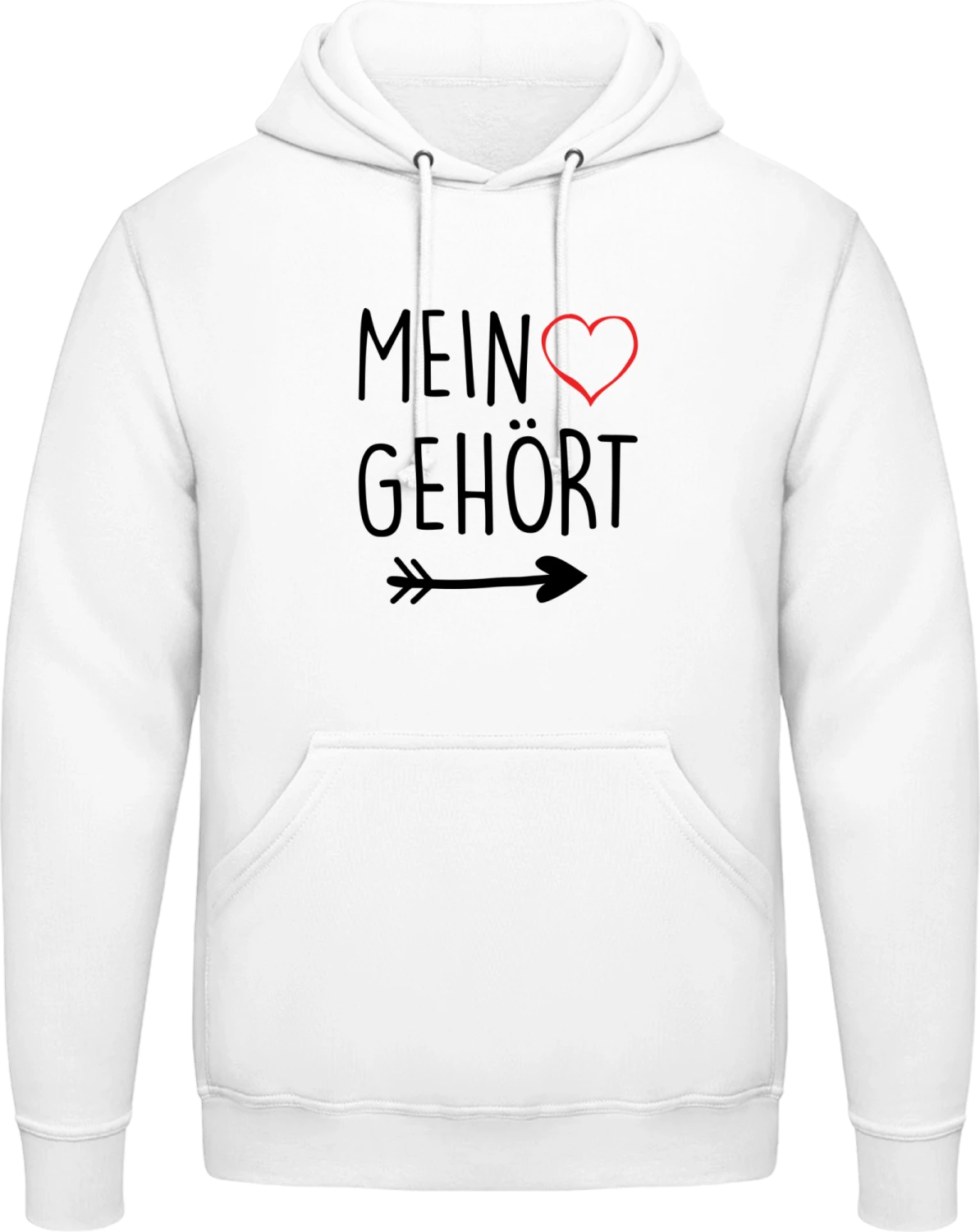 Mein Herz gehört ihm - Arctic white AWDis man hoodie - Front