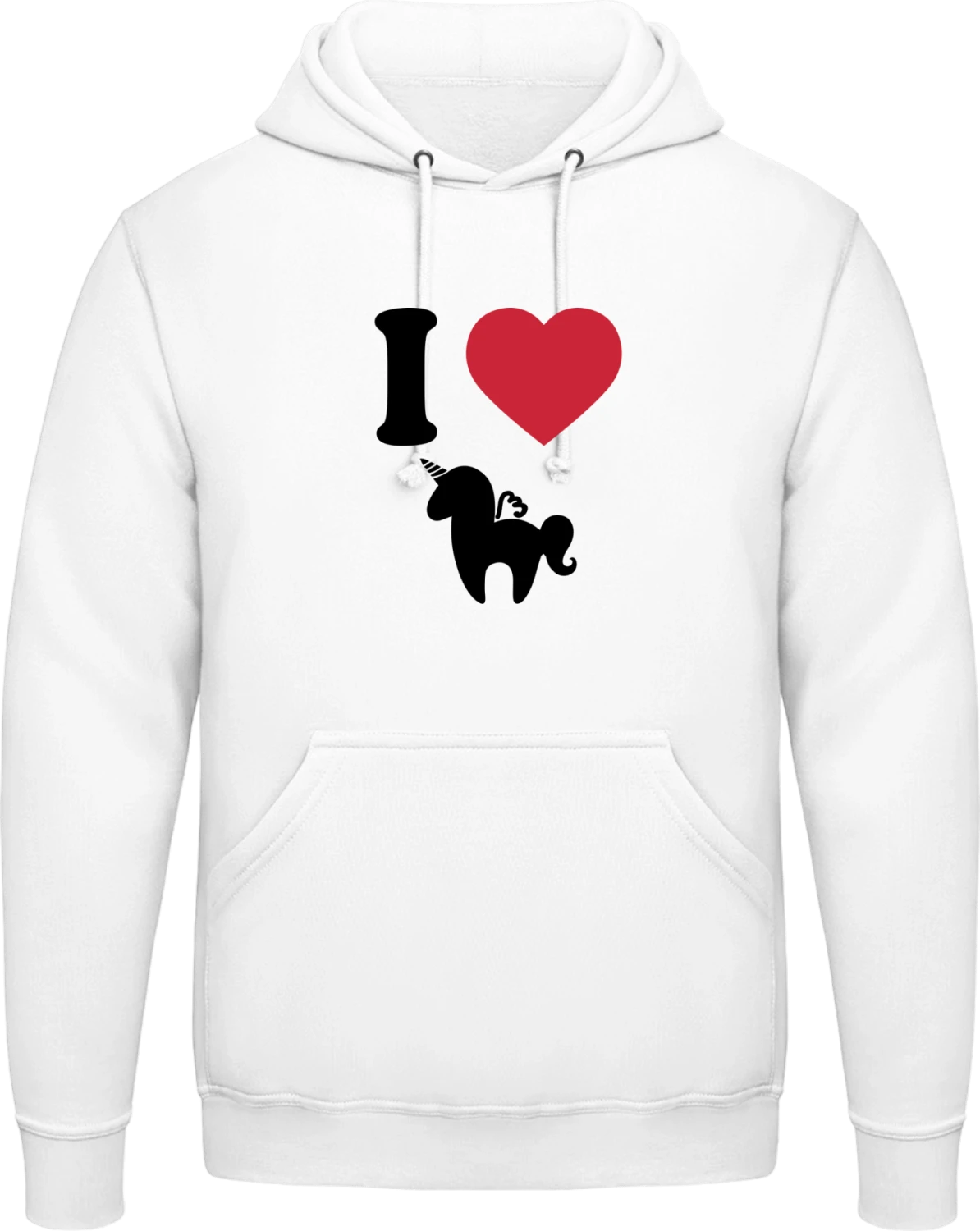 I Love Unicorns - Arctic white AWDis man hoodie - Front