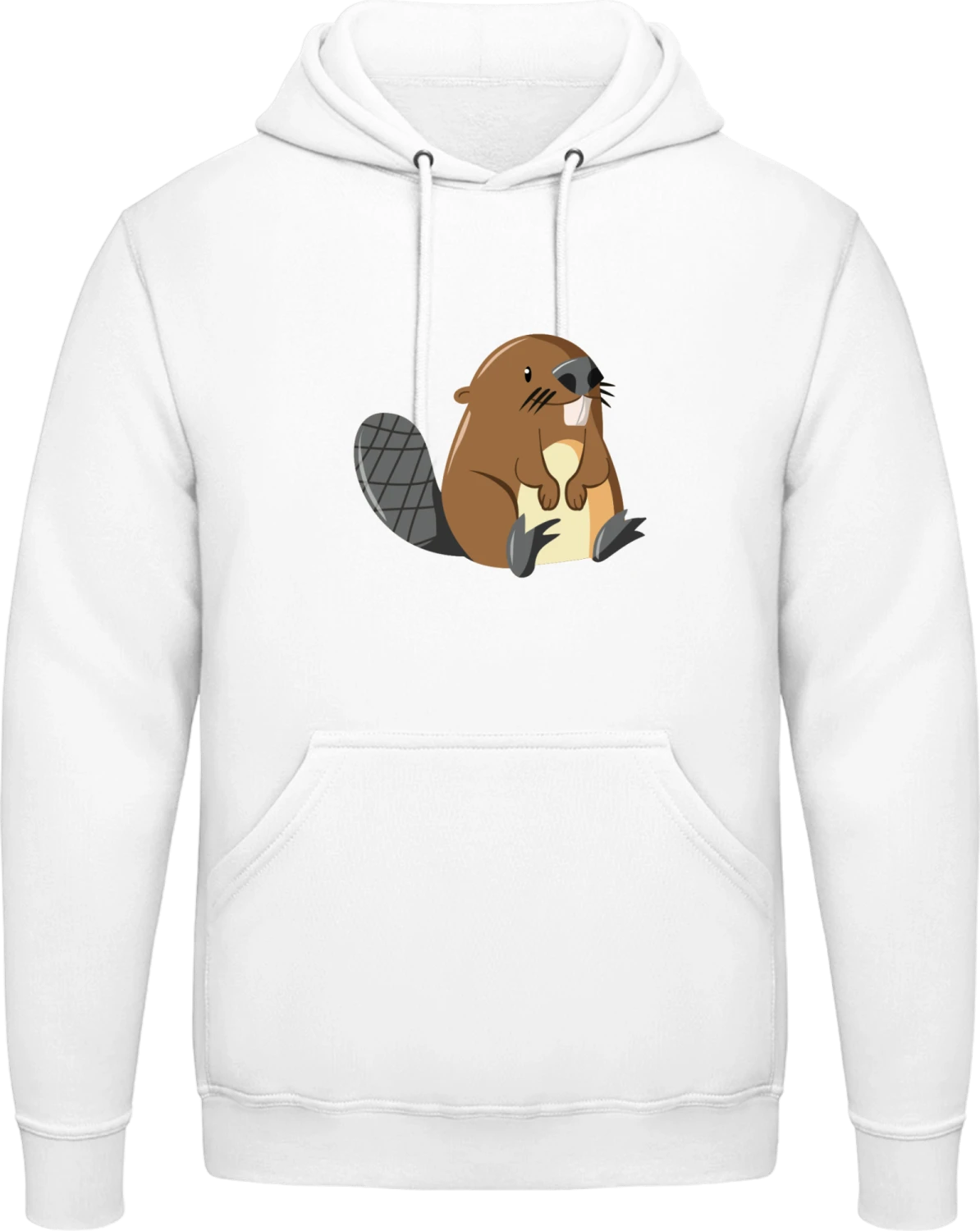 Little Beaver - Arctic white AWDis man hoodie - Front