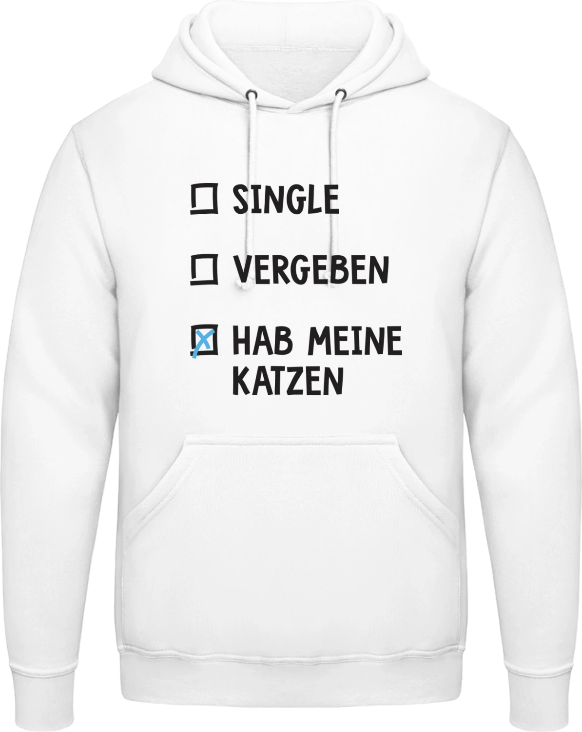 Single Vergeben Hab meine Katzen - Arctic white AWDis man hoodie - Front