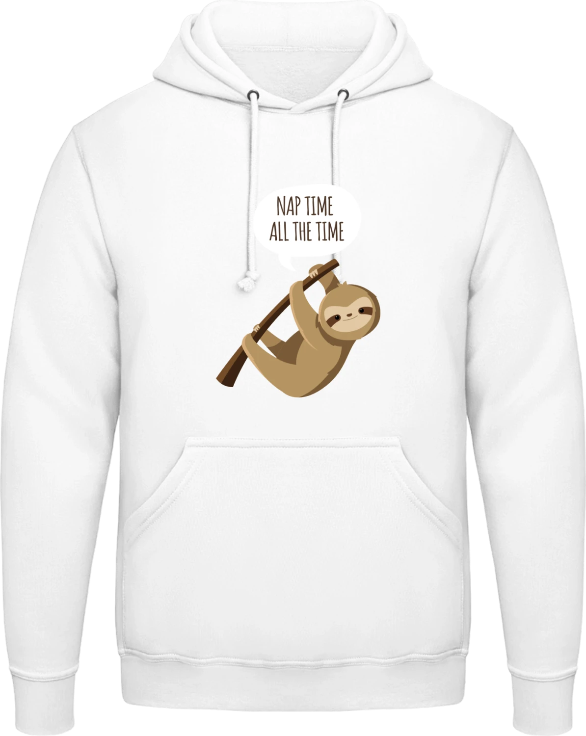 Nap Time All The Time - Arctic white AWDis man hoodie - Front