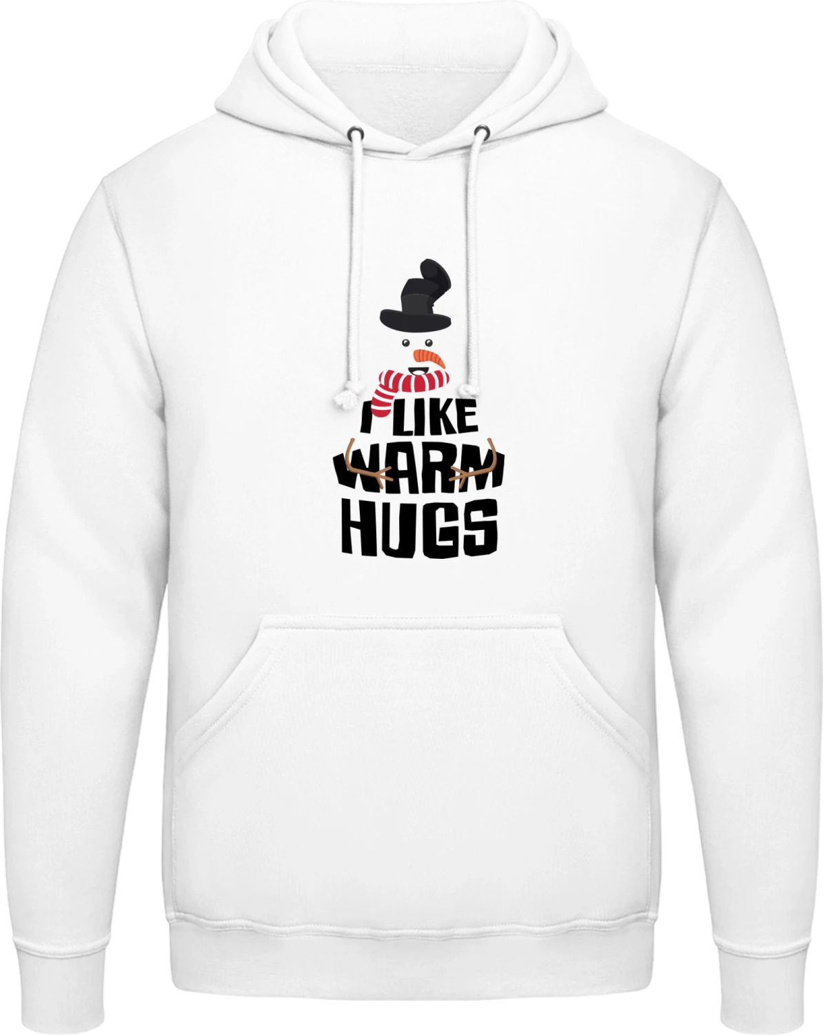 Warm Hugs - Arctic white AWDis man hoodie - Front