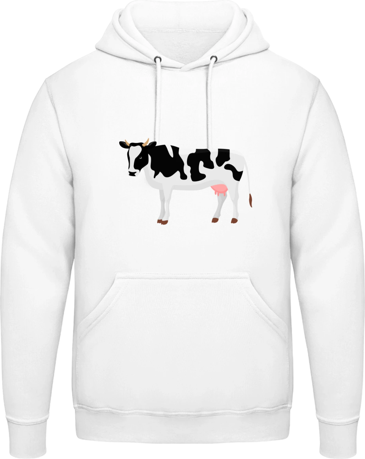 Cow Illu - Arctic white AWDis man hoodie - Front