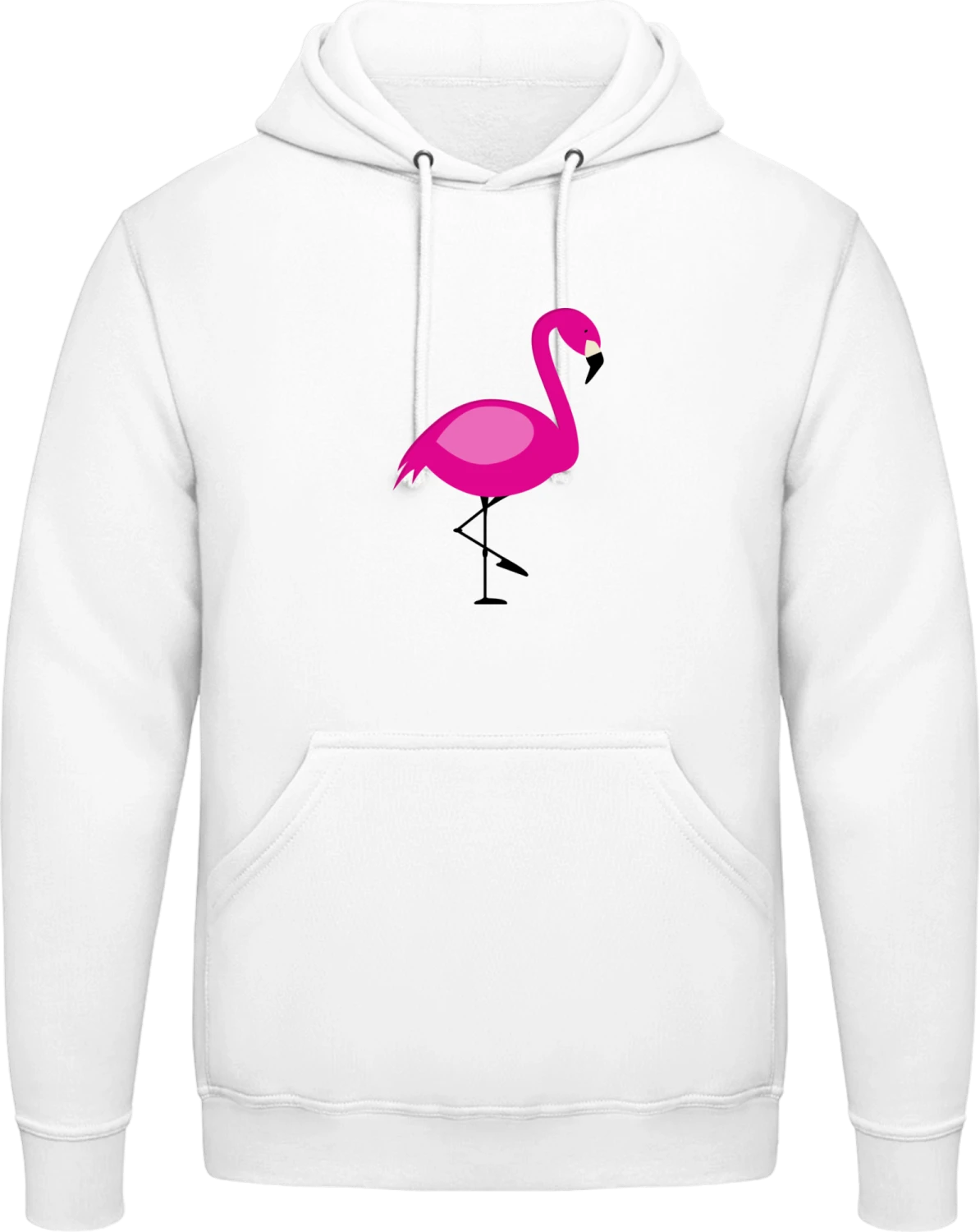 Pink Flamingo Illustration - Arctic white AWDis man hoodie - Front