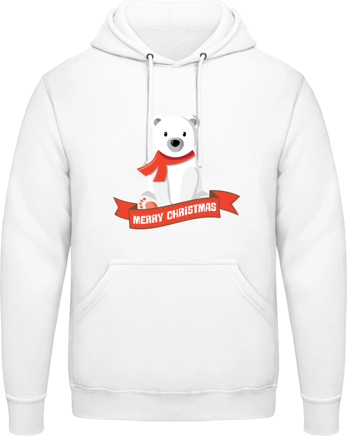 Ice Bear Merry Christmas - Arctic white AWDis man hoodie - Front