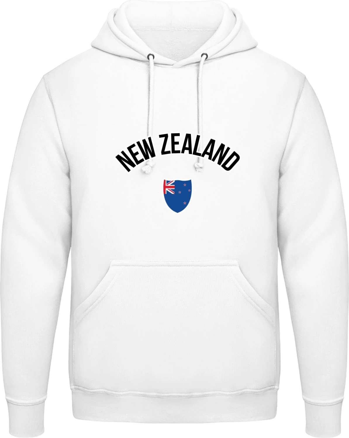 NEW ZEALAND Fan - Arctic white AWDis man hoodie - Front