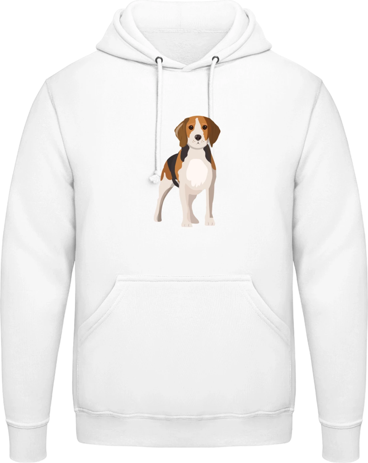 Dog Illustration - Arctic white AWDis man hoodie - Front