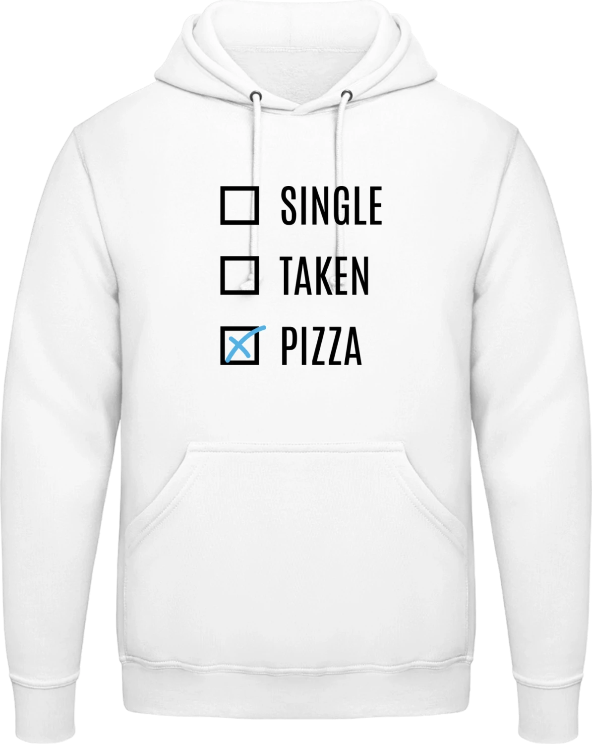 Single Taken Pizza - Arctic white AWDis man hoodie - Front