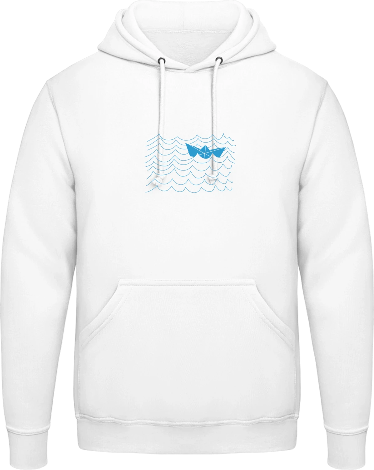 Paper Ship - Arctic white AWDis man hoodie - Front