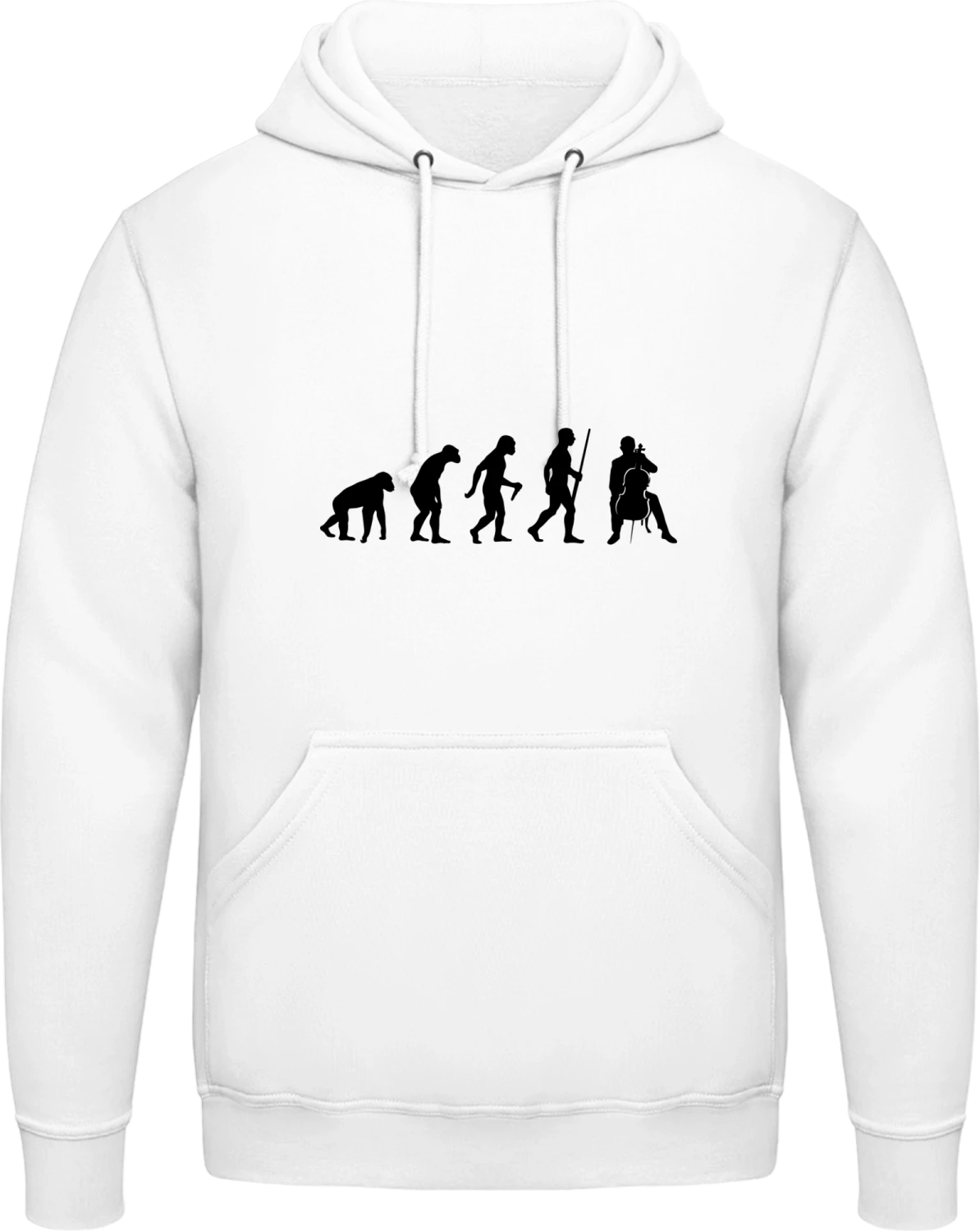 Cellist Evolution - Arctic white AWDis man hoodie - Front