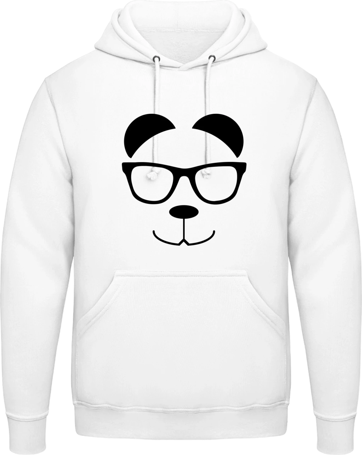 Panda Bear Nerd - Arctic white AWDis man hoodie - Front