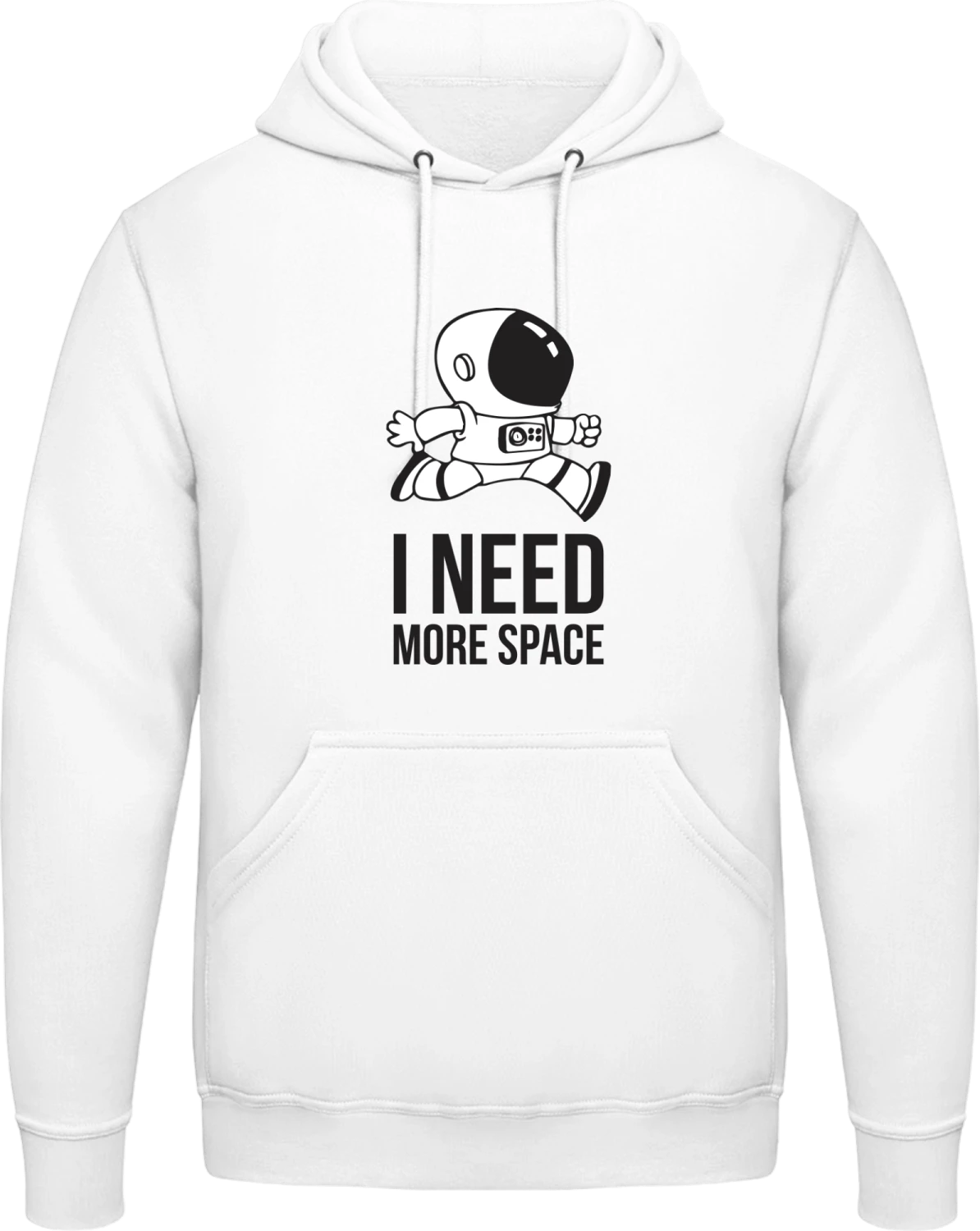 I Need More Space - Arctic white AWDis man hoodie - Front