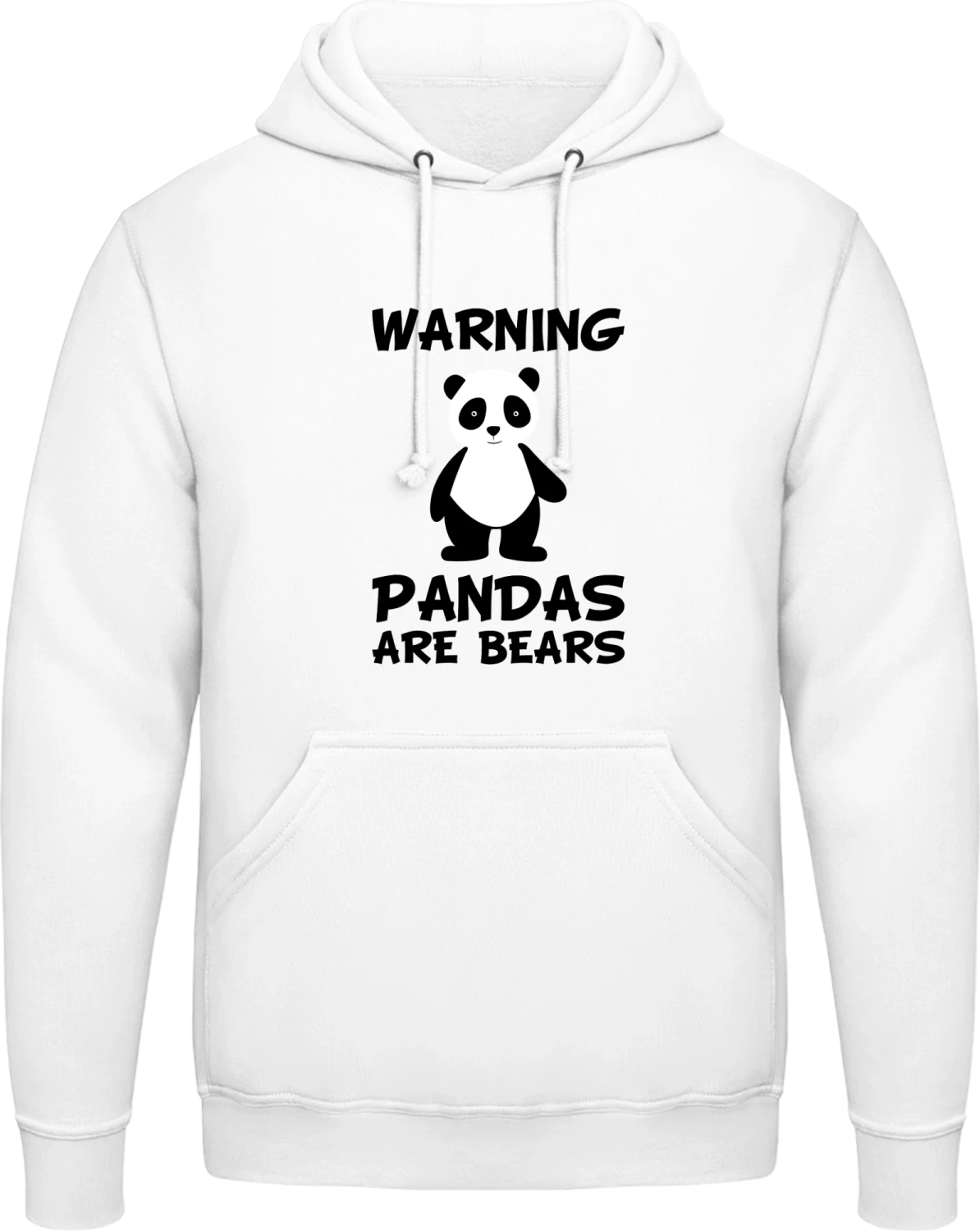 Panda - Arctic white AWDis man hoodie - Front