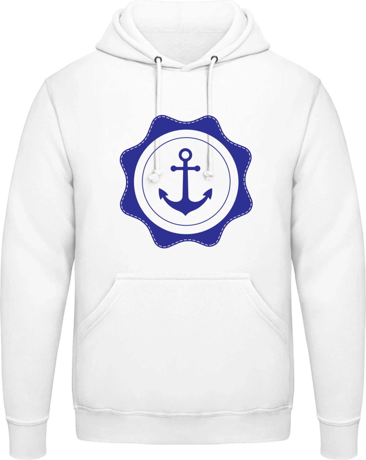 Anchor Logo - Arctic white AWDis man hoodie - Front