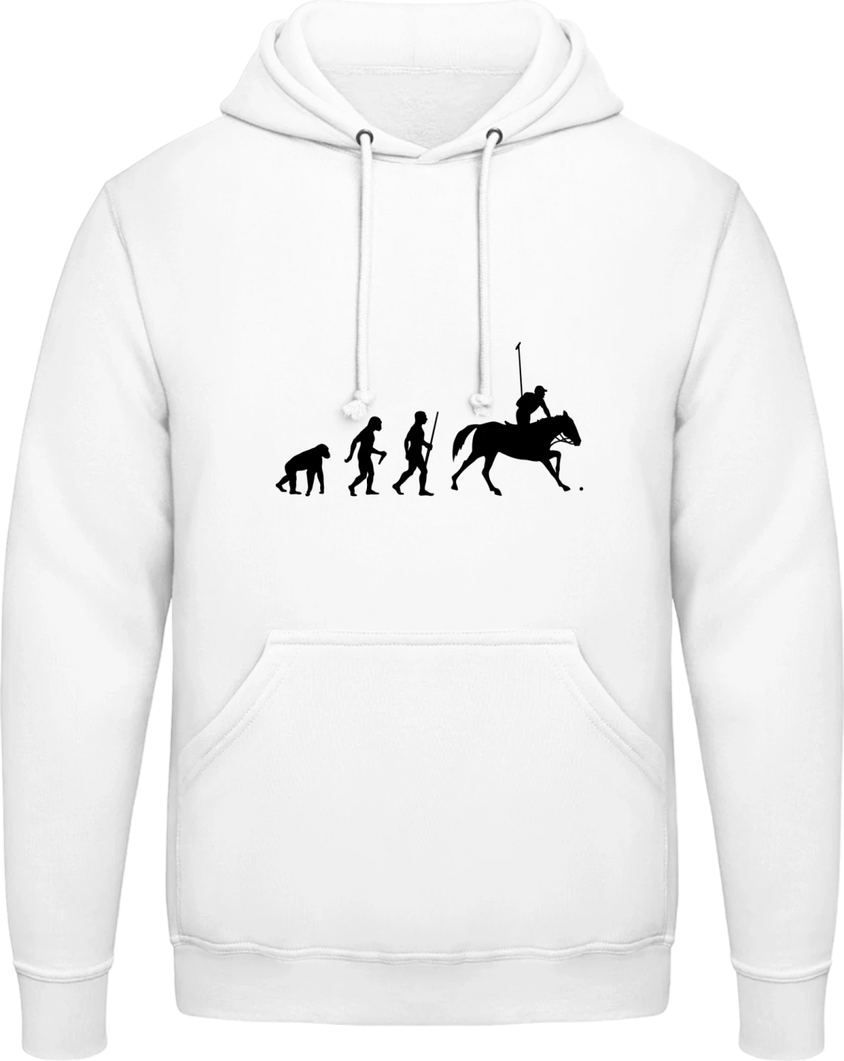 Polo Player Evolution - Arctic white AWDis man hoodie - Front