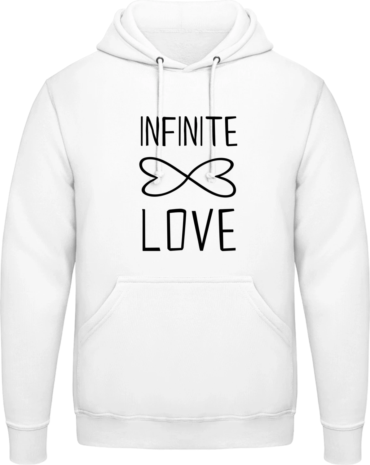 Infinite Love - Arctic white AWDis man hoodie - Front