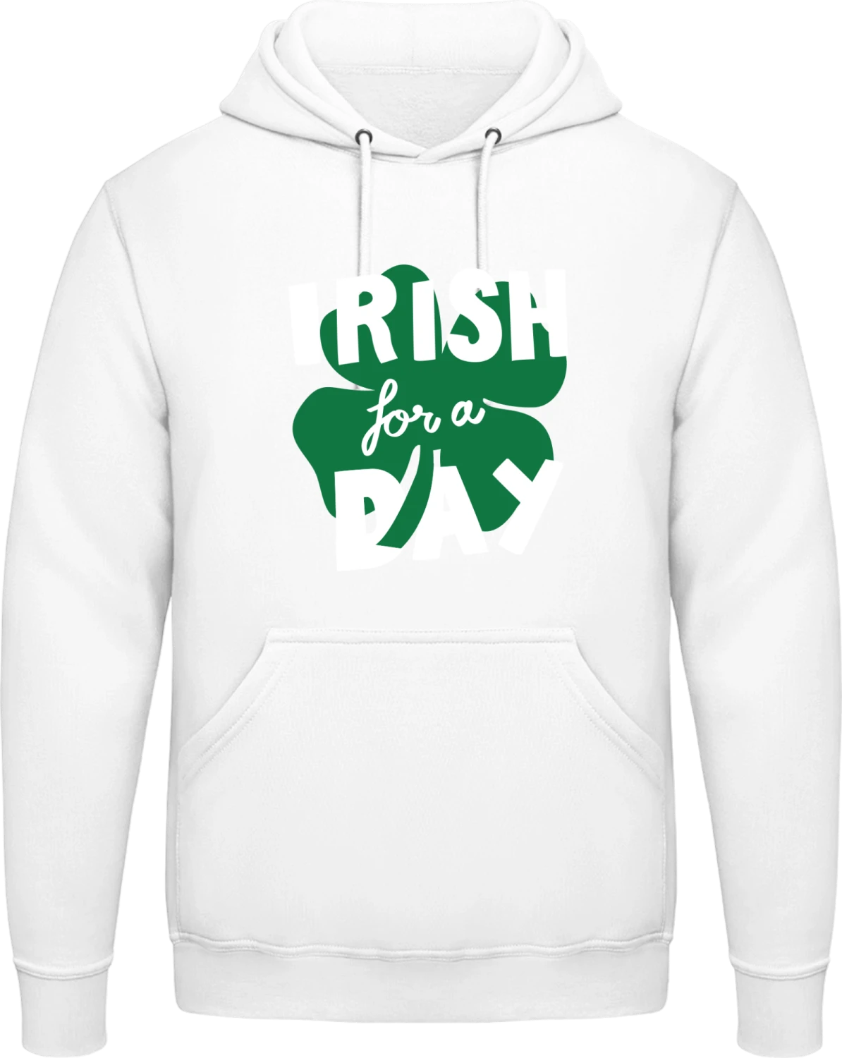 Irish For A Day 2 - Arctic white AWDis man hoodie - Front