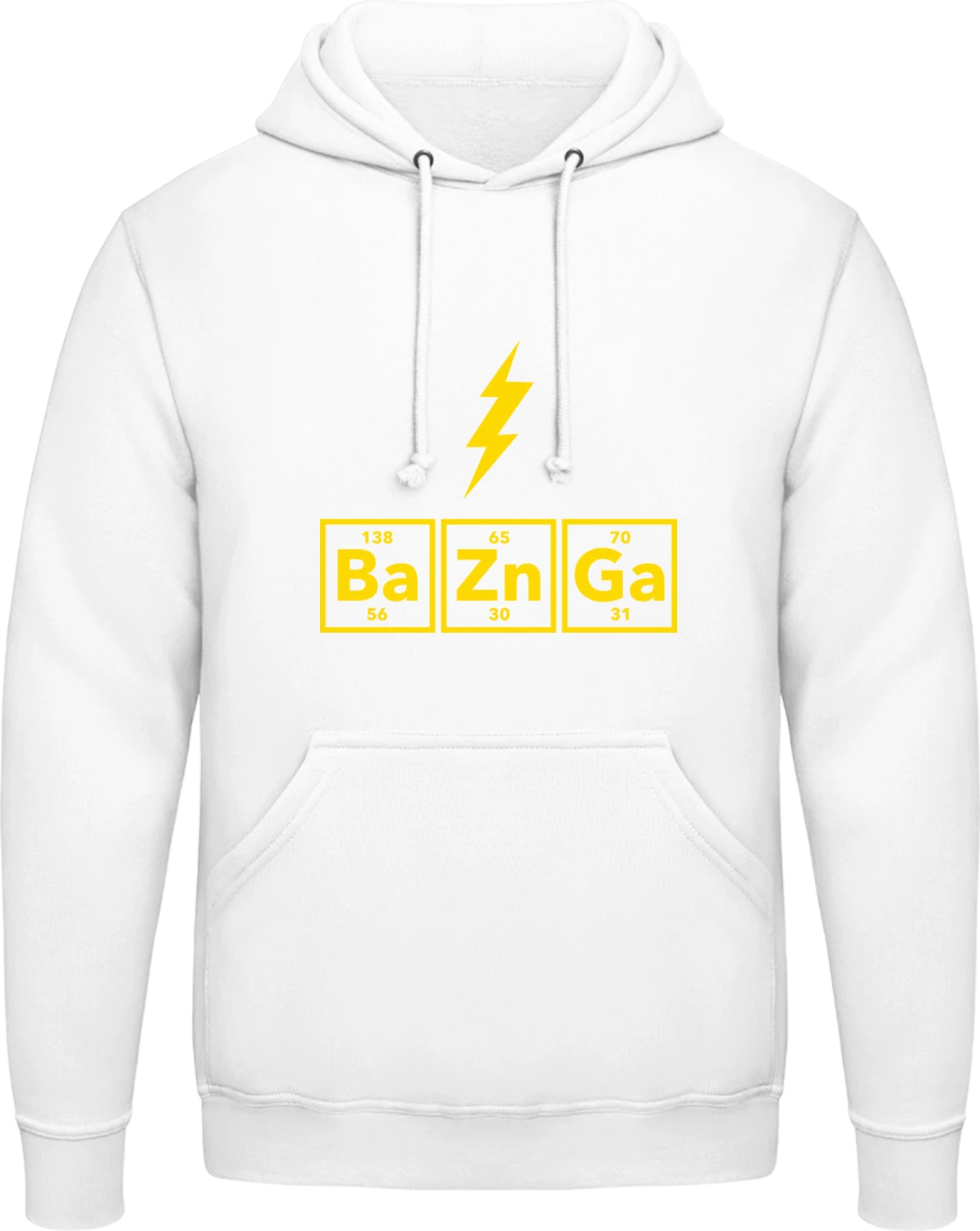 BaZnGa Bazinga Flash - Arctic white AWDis man hoodie - Front