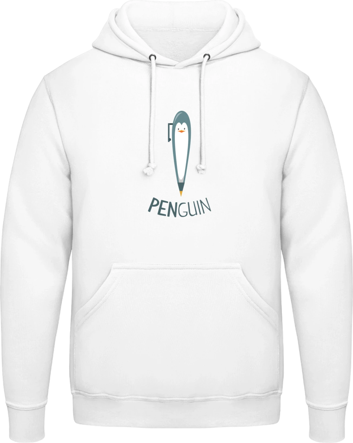 Penguin Fun - Arctic white AWDis man hoodie - Front