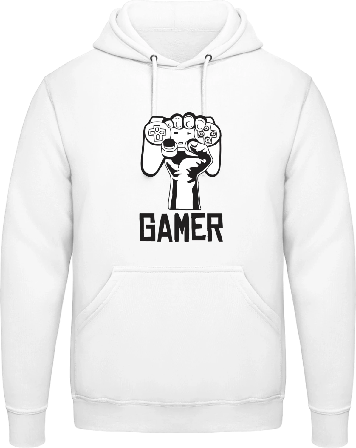 Gamer Power - Arctic white AWDis man hoodie - Front