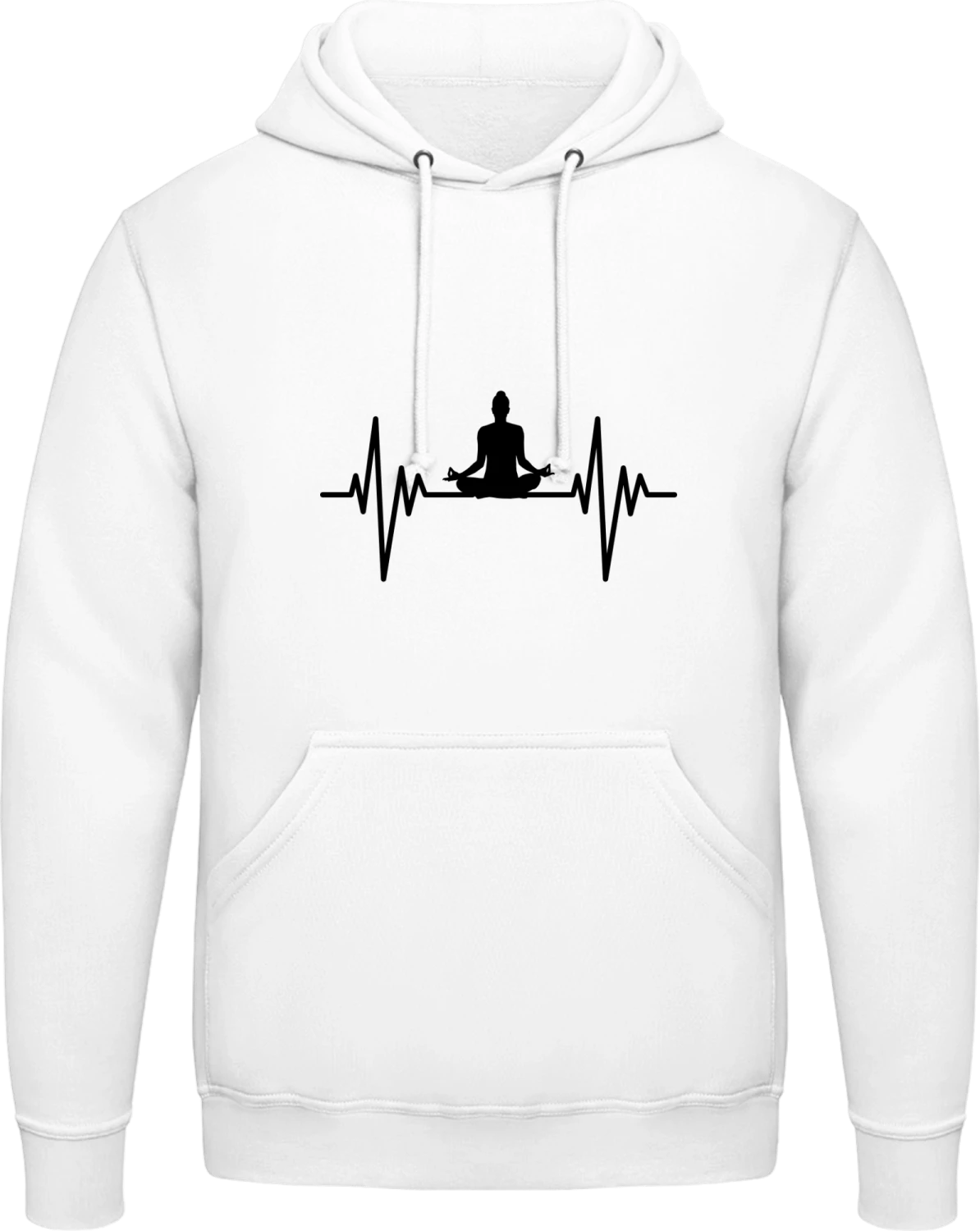 Yoga Pulse - Arctic white AWDis man hoodie - Front