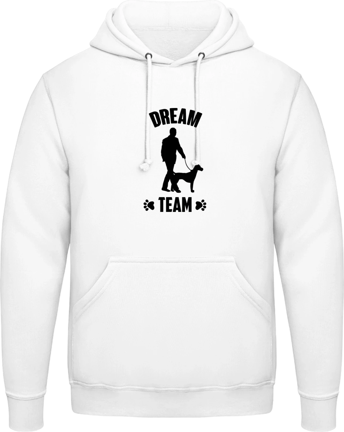 Dream Team Dog And Man - Arctic white AWDis man hoodie - Front