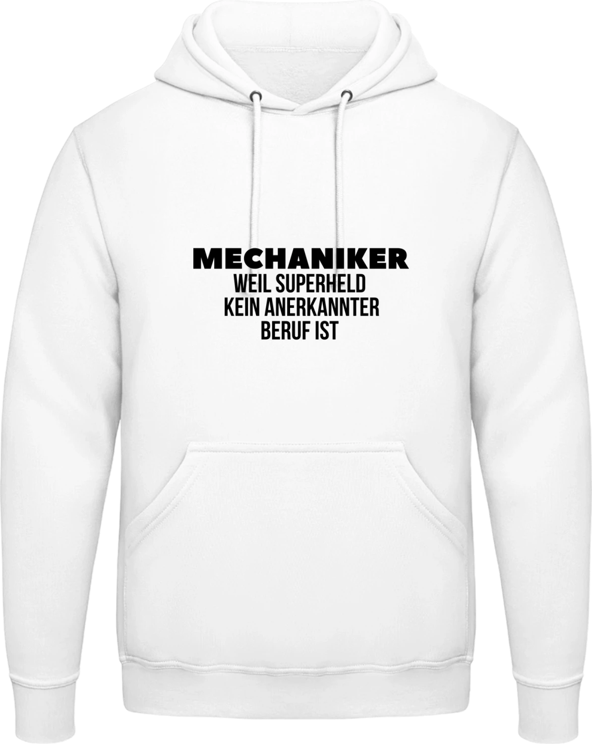 Mechaniker weil Superheld kein anerkannter Beruf ist - Arctic white AWDis man hoodie - Front