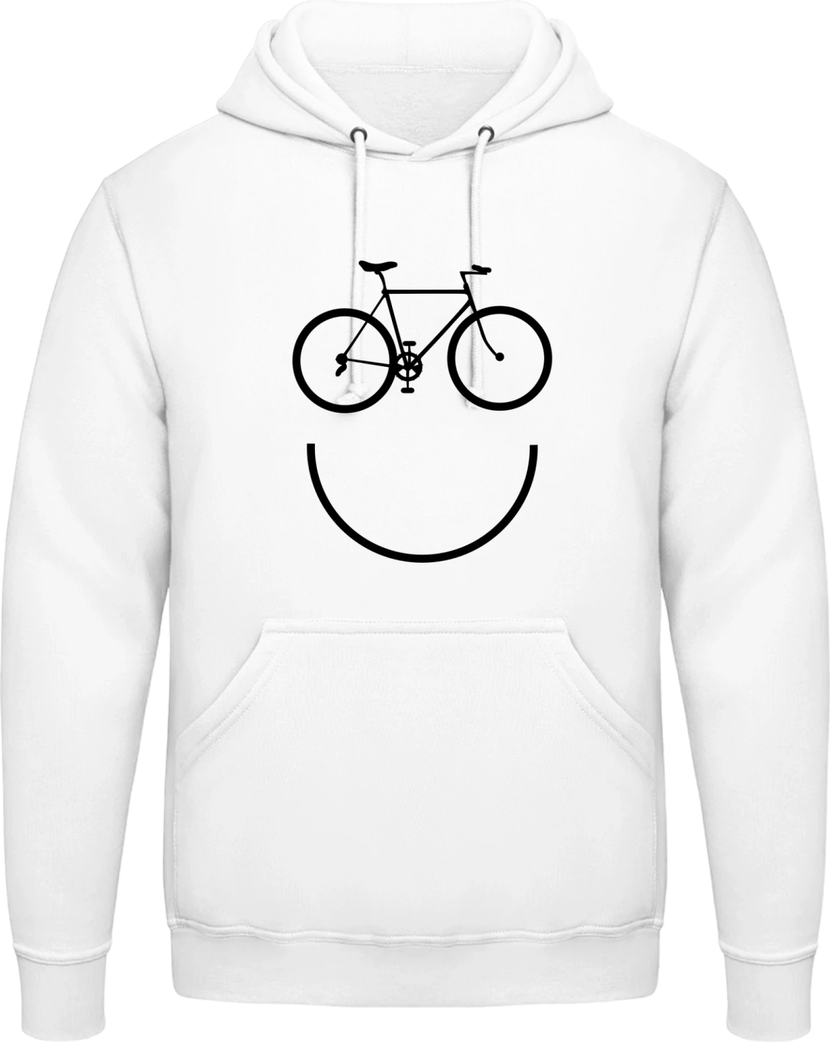 Cylist Smiley - Arctic white AWDis man hoodie - Front