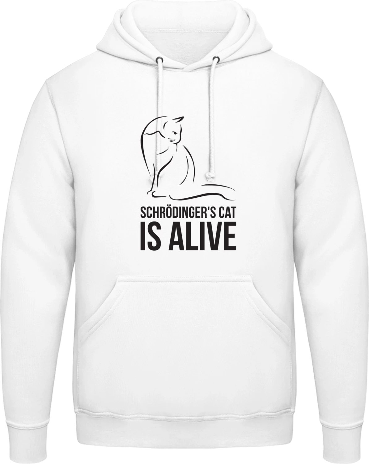 Schrödinger's Cat - Arctic white AWDis man hoodie - Front