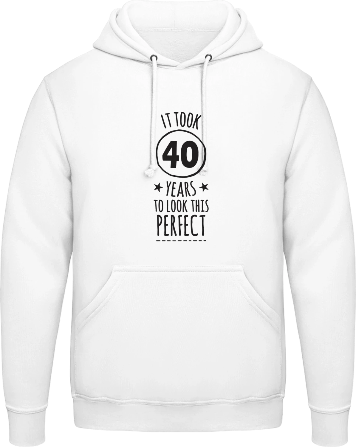 It took 40 Years to look this perfect - Arctic white AWDis man hoodie - Front