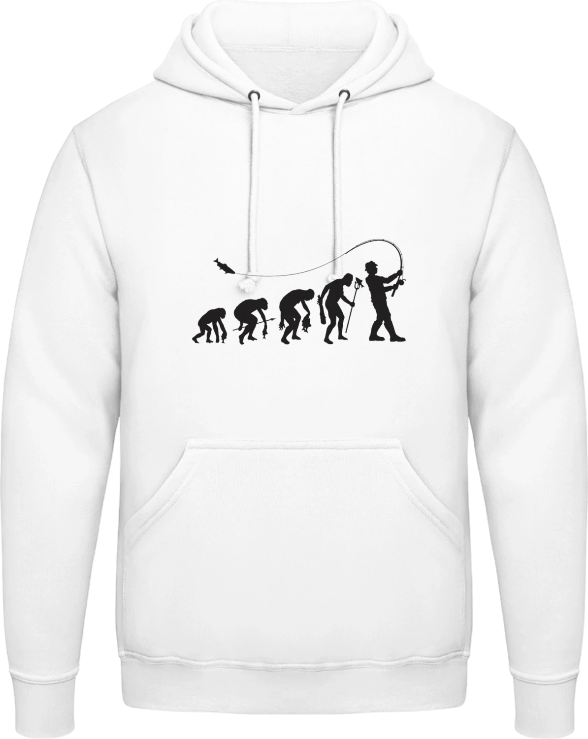 History of Fishing - Arctic white AWDis man hoodie - Front