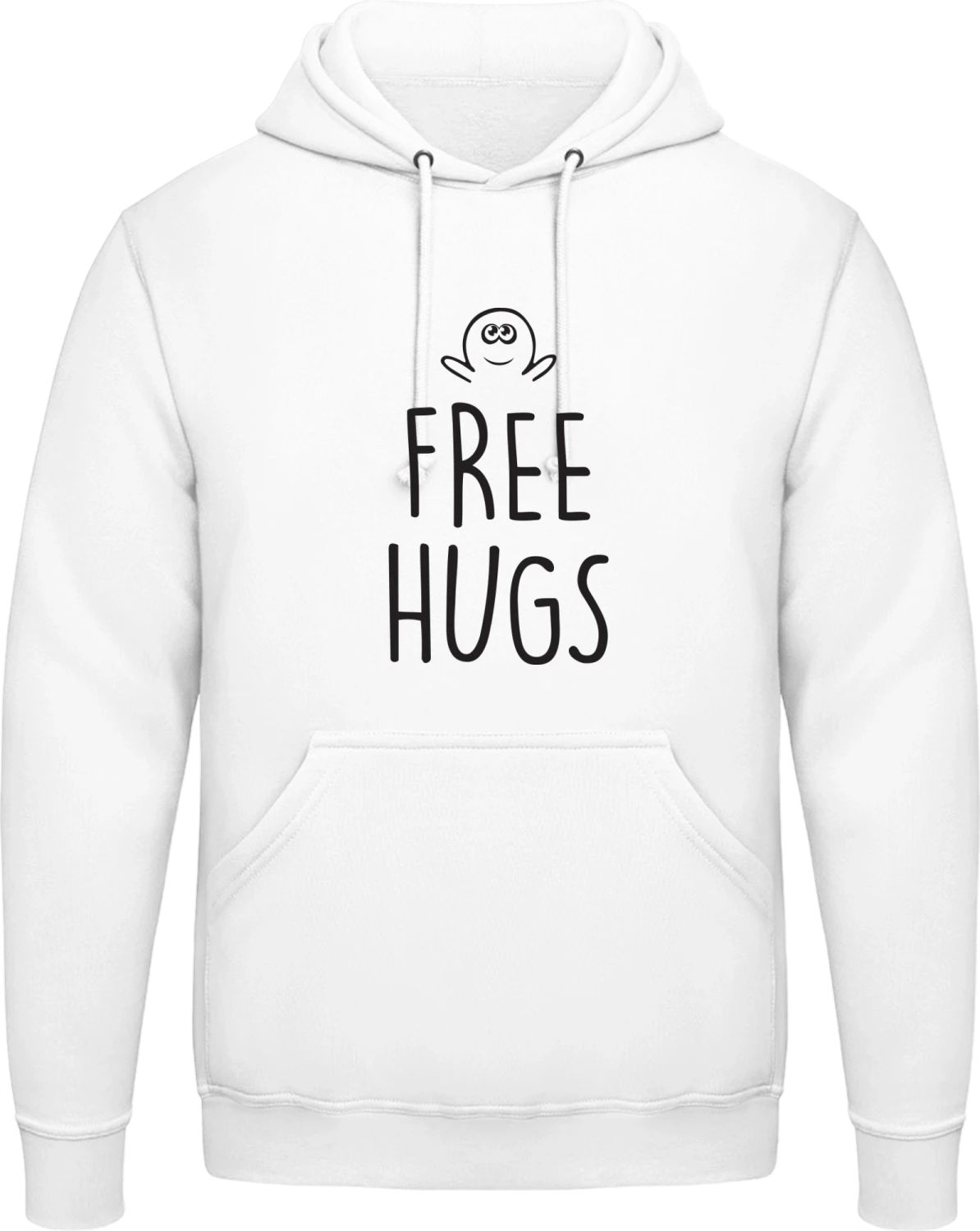 Free Hugs For You - Arctic white AWDis man hoodie - Front