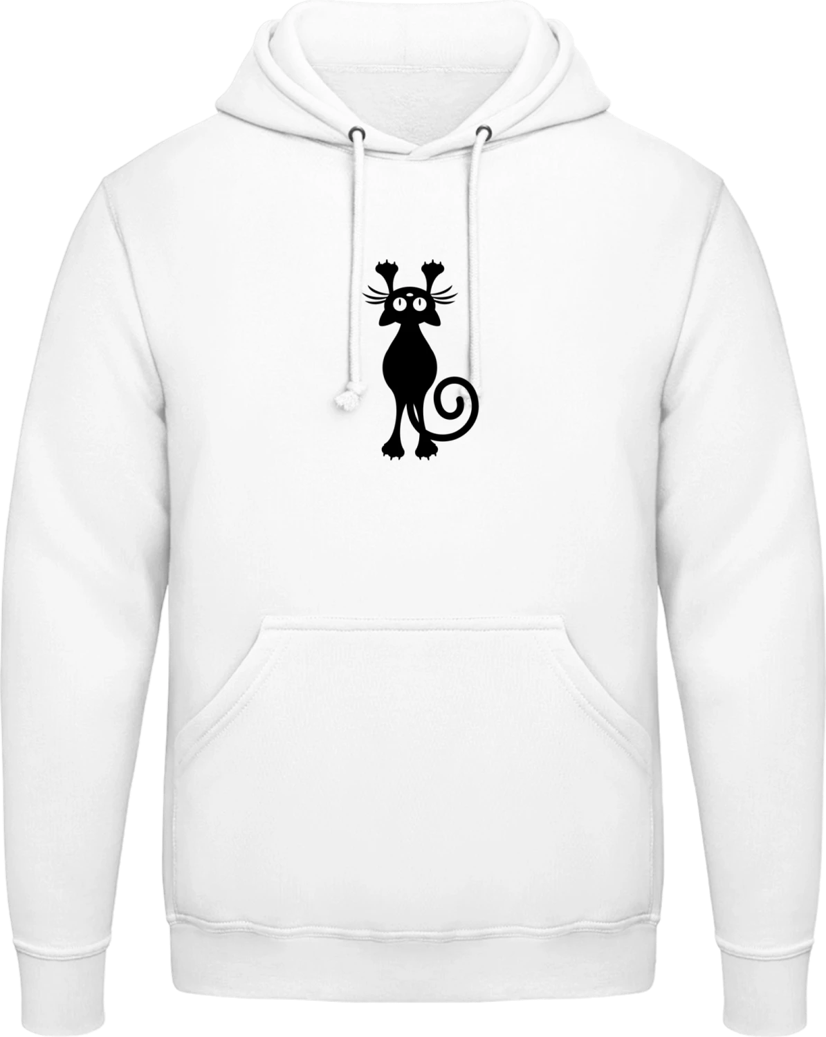 Scratching Cat Silhouette - Arctic white AWDis man hoodie - Front